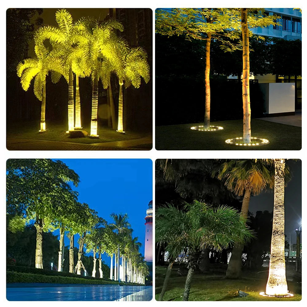 Tree Mounted LED Uplights – Outdoor Waterproof Landscape Lighting (Warm White / RGB)