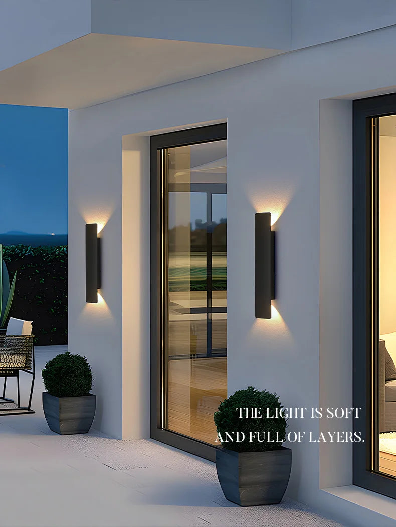 Modern LED Wall Strip Light – IP65 Waterproof Aluminum Outdoor Wall Lamp (2W–24W, Black/White, Indoor/Outdoor)