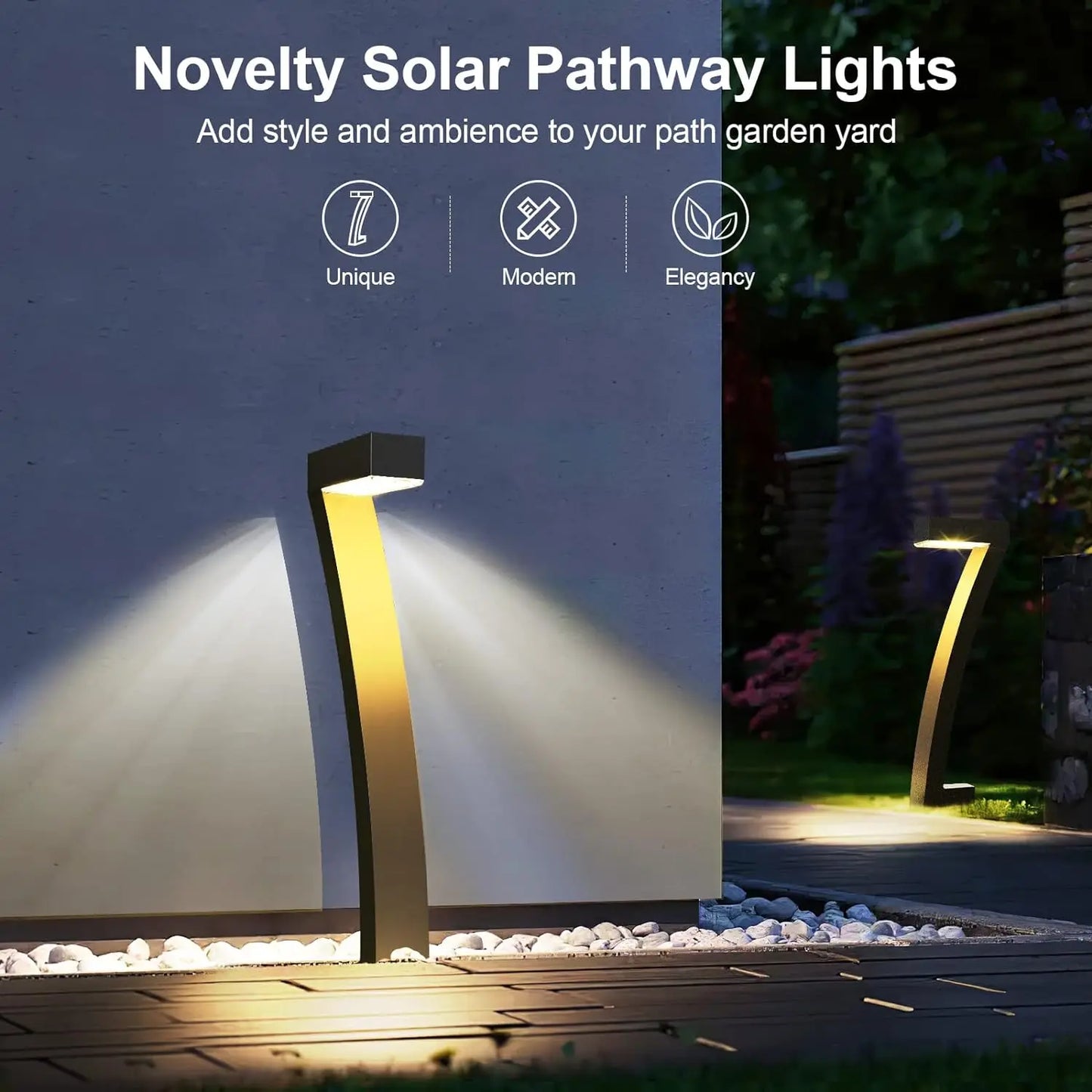 Solar Pathway Lights (6 Pack) – Waterproof LED Walkway & Garden Lights (Dusk to Dawn)