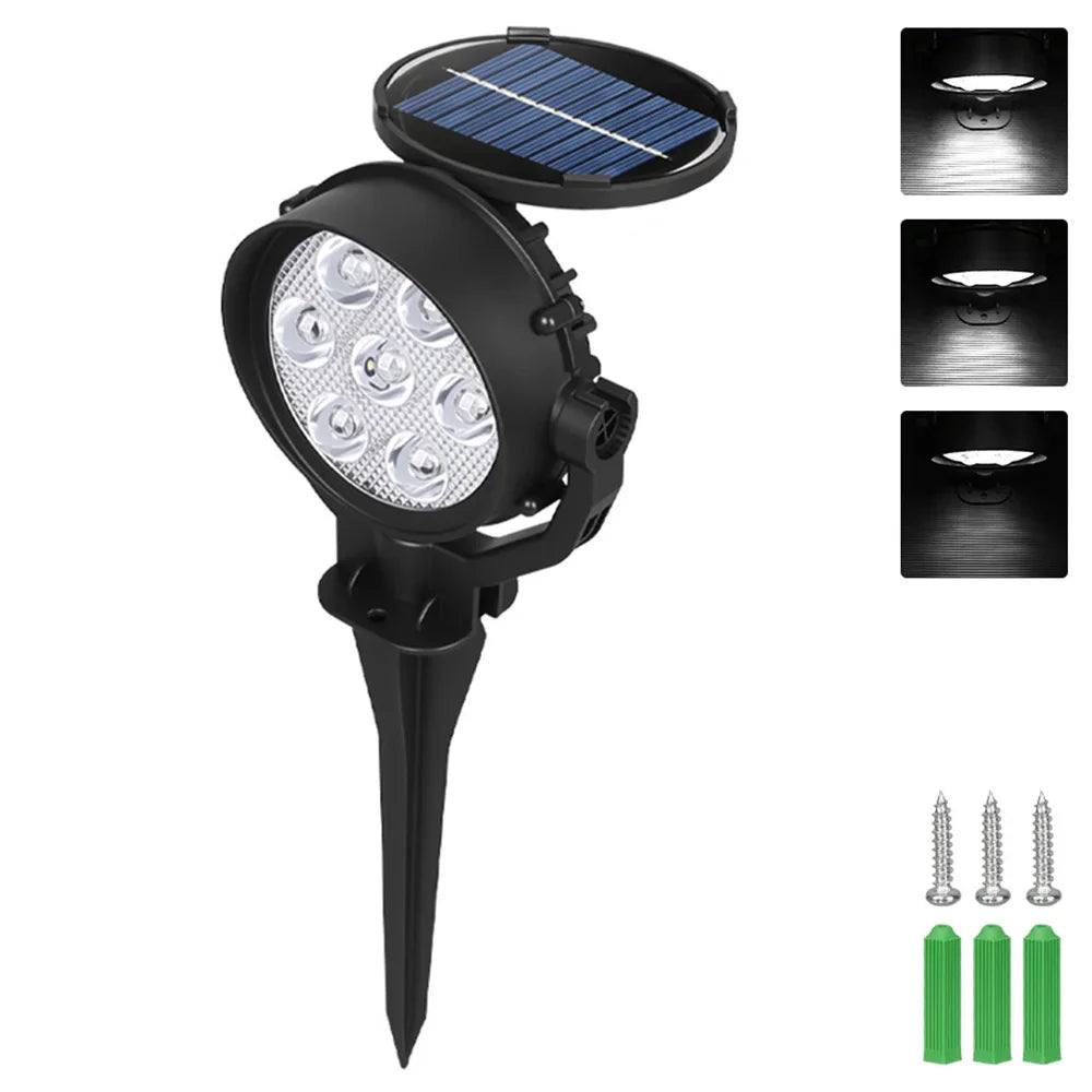 Solar Landscape Spotlights – RGB LED Outdoor Uplights (IP65 Waterproof, Adjustable Brightness)