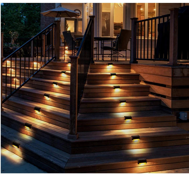 Solar Deck Lights – Outdoor Waterproof LED Step & Fence Lighting (1–12 Pack)