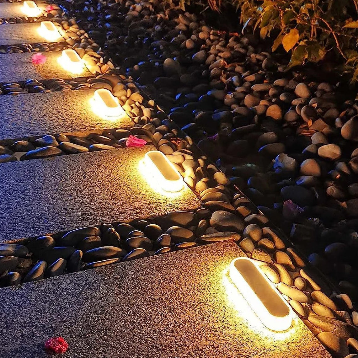 Solar Step Lights (2/4/6 Pack) – IP68 Waterproof LED Light Bars for Stairs, Driveways & Walkways (Warm White)