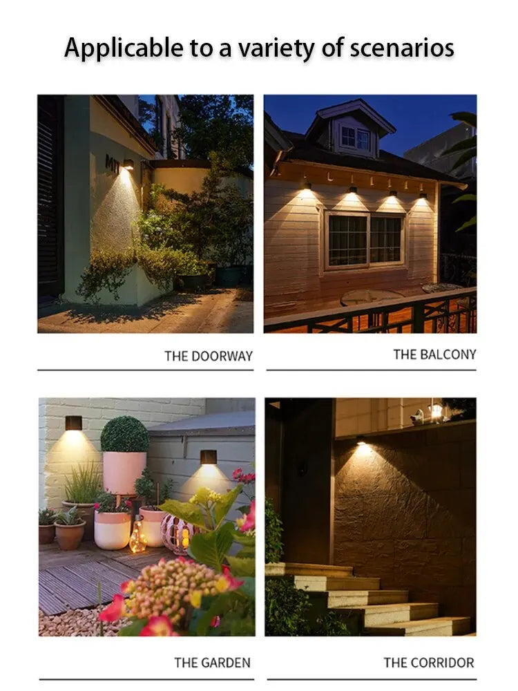 Solar Wall Light – IP65 Waterproof LED Outdoor Cube Lamp (Warm White or RGB, Dusk to Dawn)