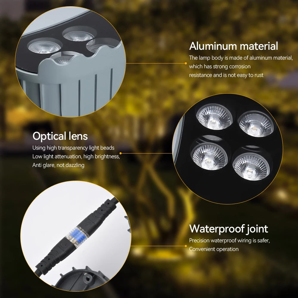 Tree Mounted LED Uplights – Outdoor Waterproof Landscape Lighting (Warm White / RGB)