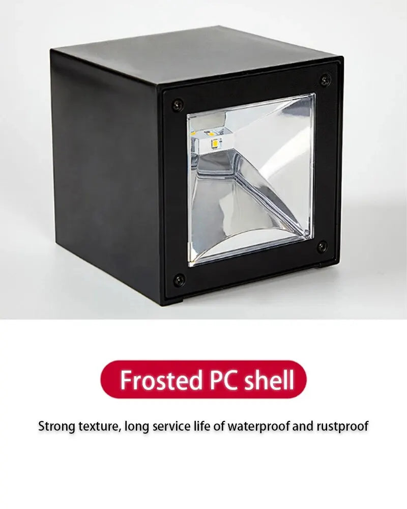 Solar Wall Light – IP65 Waterproof LED Outdoor Cube Lamp (Warm White or RGB, Dusk to Dawn)