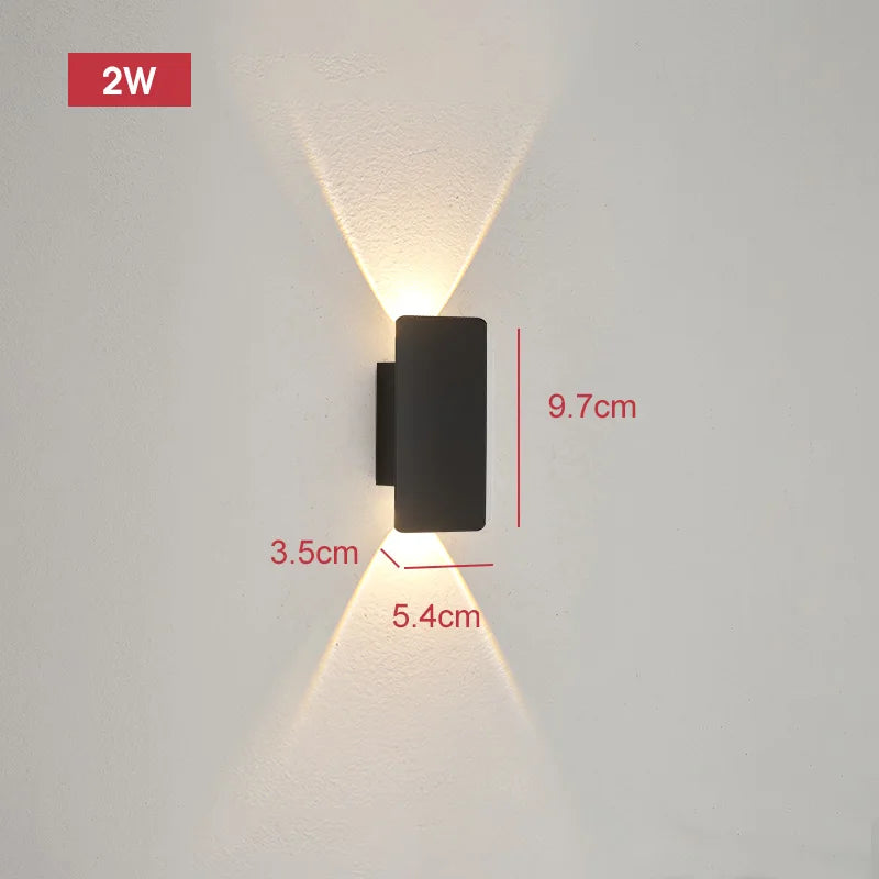 Modern LED Wall Strip Light – IP65 Waterproof Aluminum Outdoor Wall Lamp (2W–24W, Black/White, Indoor/Outdoor)