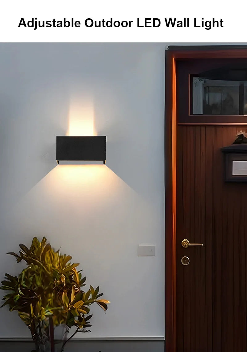 Aluminum LED Wall Lamp – Outdoor & Indoor Waterproof IP65 Modern Wall Light (6W / 12W / 24W, Warm & White)