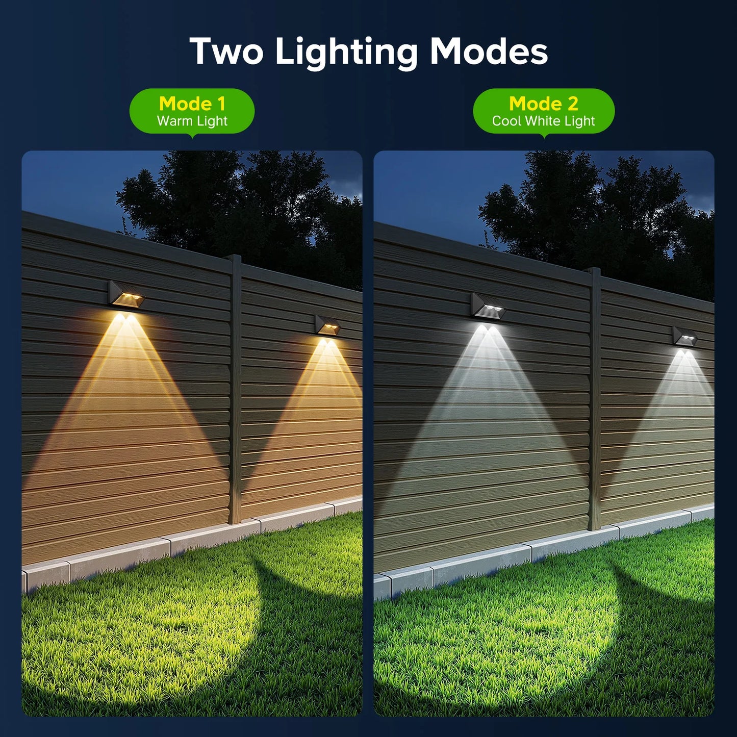 Solar Fence & Step Lights (4/8/12 Pack) – Waterproof LED Outdoor Wall Lighting (Warm or Cool White)