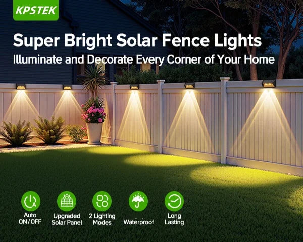 Solar Fence & Step Lights (4/8/12 Pack) – Waterproof LED Outdoor Wall Lighting (Warm or Cool White)