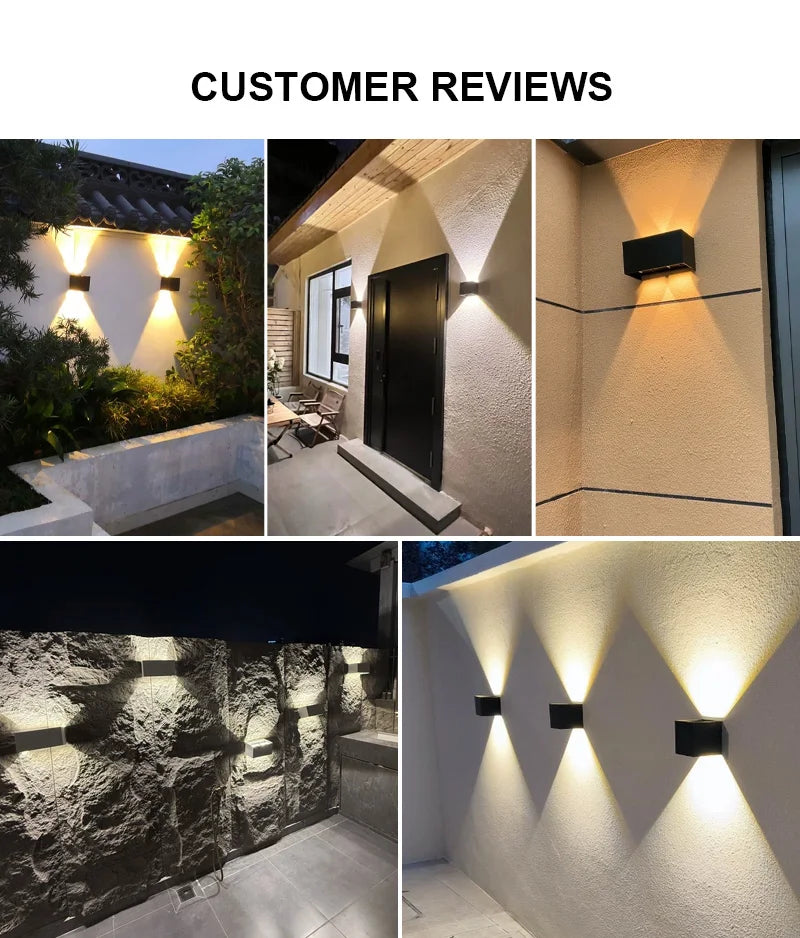 Aluminum LED Wall Lamp – Outdoor & Indoor Waterproof IP65 Modern Wall Light (6W / 12W / 24W, Warm & White)