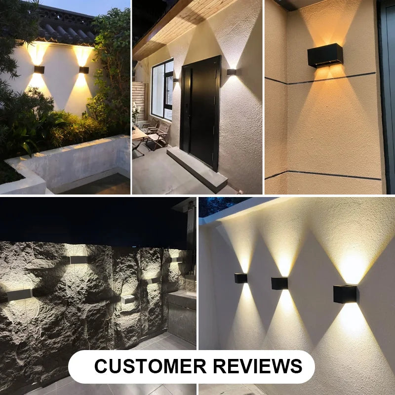 Aluminum LED Wall Lamp – Outdoor & Indoor Waterproof IP65 Modern Wall Light (6W / 12W / 24W, Warm & White)