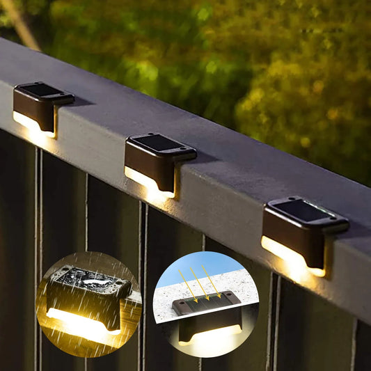 Solar Deck Lights – Outdoor Waterproof LED Step & Fence Lighting (1–12 Pack)