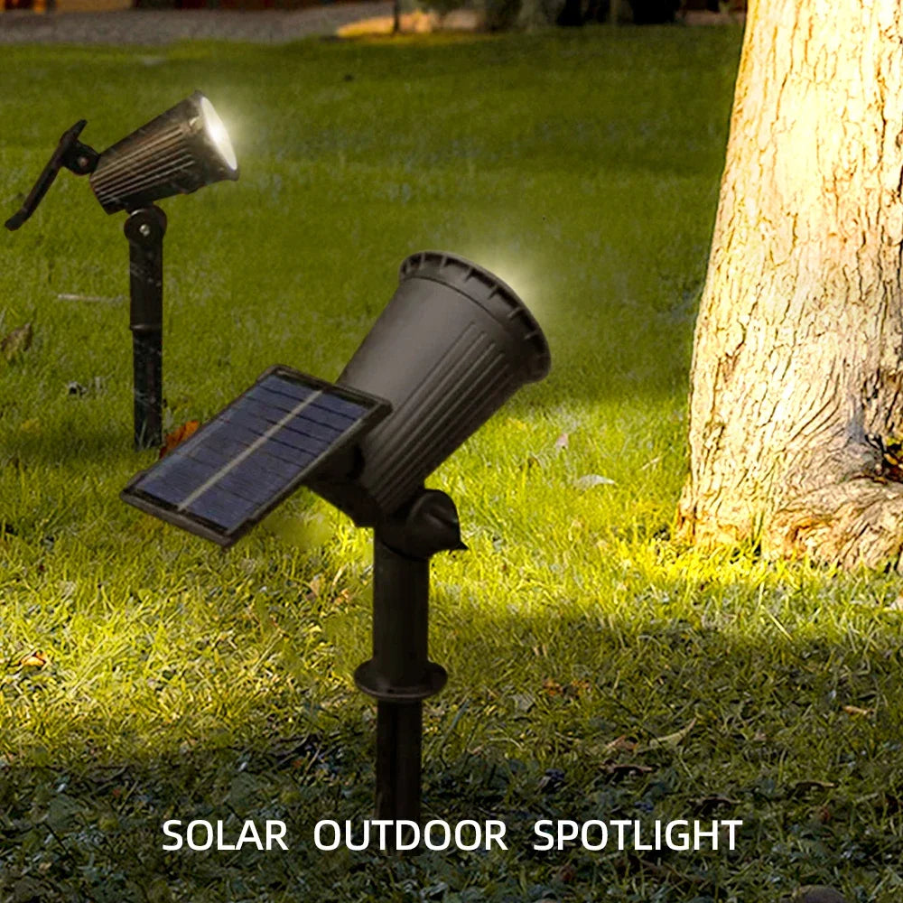 Solar Landscape Spotlights – RGB LED Outdoor Uplights (IP65 Waterproof, Adjustable Brightness)
