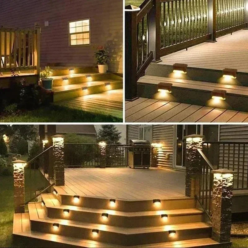 Solar Deck Lights – Outdoor Waterproof LED Step & Fence Lighting (1–12 Pack)