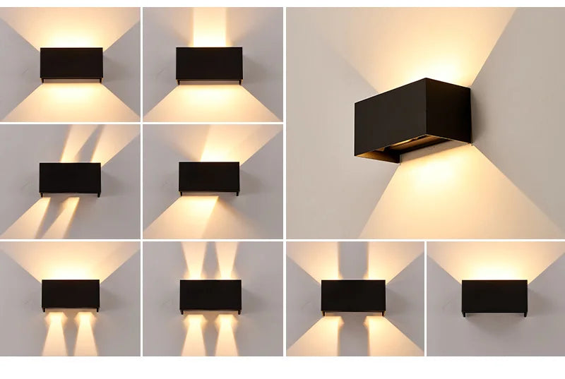 Aluminum LED Wall Lamp – Outdoor & Indoor Waterproof IP65 Modern Wall Light (6W / 12W / 24W, Warm & White)