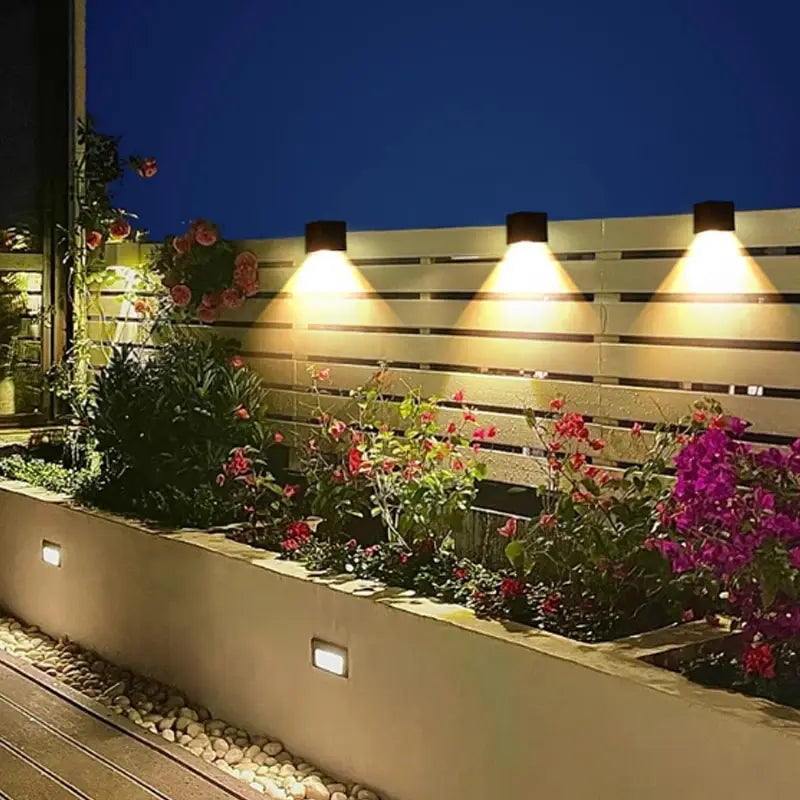 Solar Wall Light – IP65 Waterproof LED Outdoor Cube Lamp (Warm White or RGB, Dusk to Dawn)