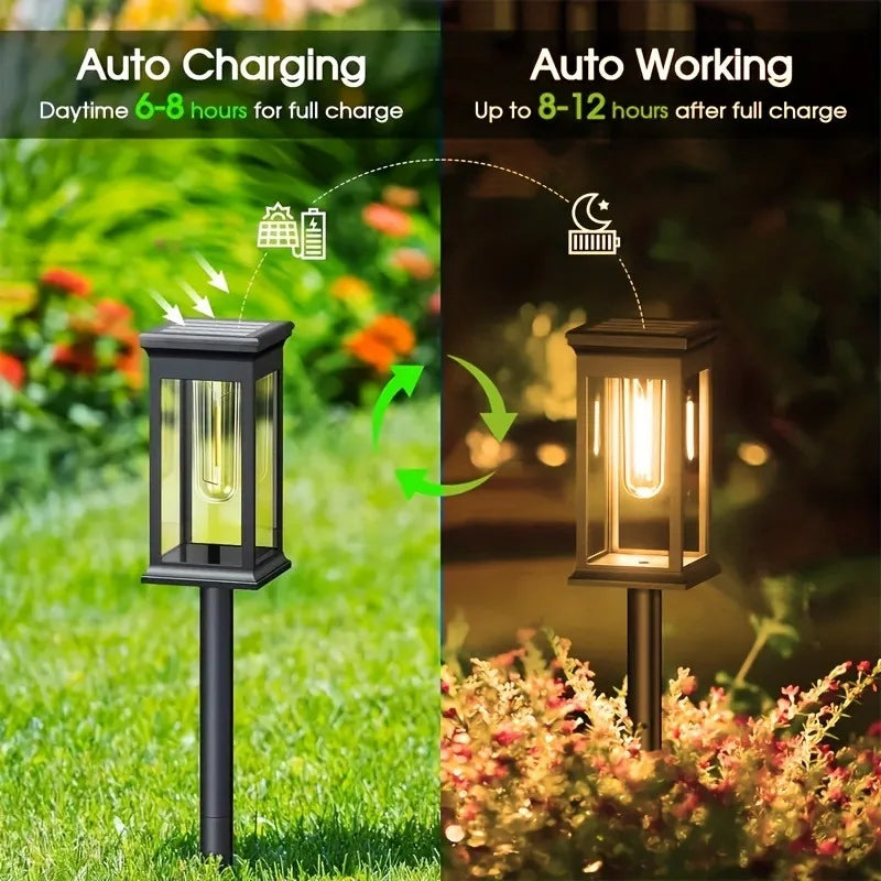 Solar Pathway Lights (2/4/6/8 Pack) – IP65 Waterproof LED Garden Lights for Walkways, Yard & Landscape